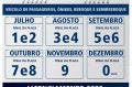 Calendário de Licenciamento do Estado de São Paulo para veículos de passageiros, ônibus, reboque e semirreboque  - Divulgação