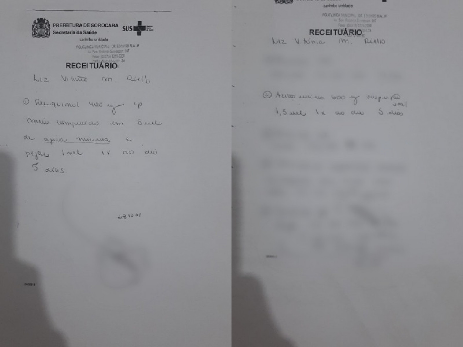 Mãe diz ter gasto quase R$ 300 em medicamentos. 