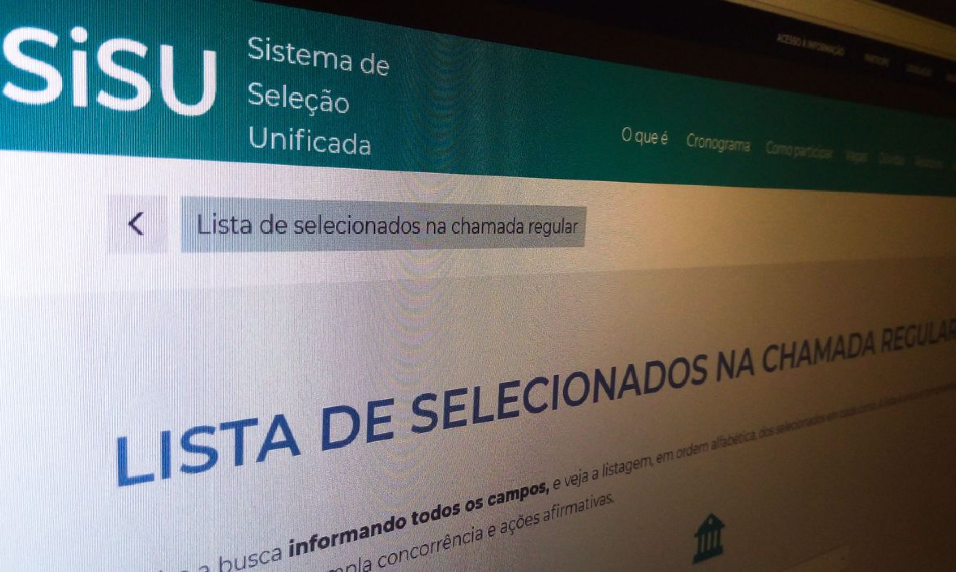 O resultado da primeira chamada do Sisu 2024 está disponível no Portal Único de Acesso ao Ensino Superior 
    