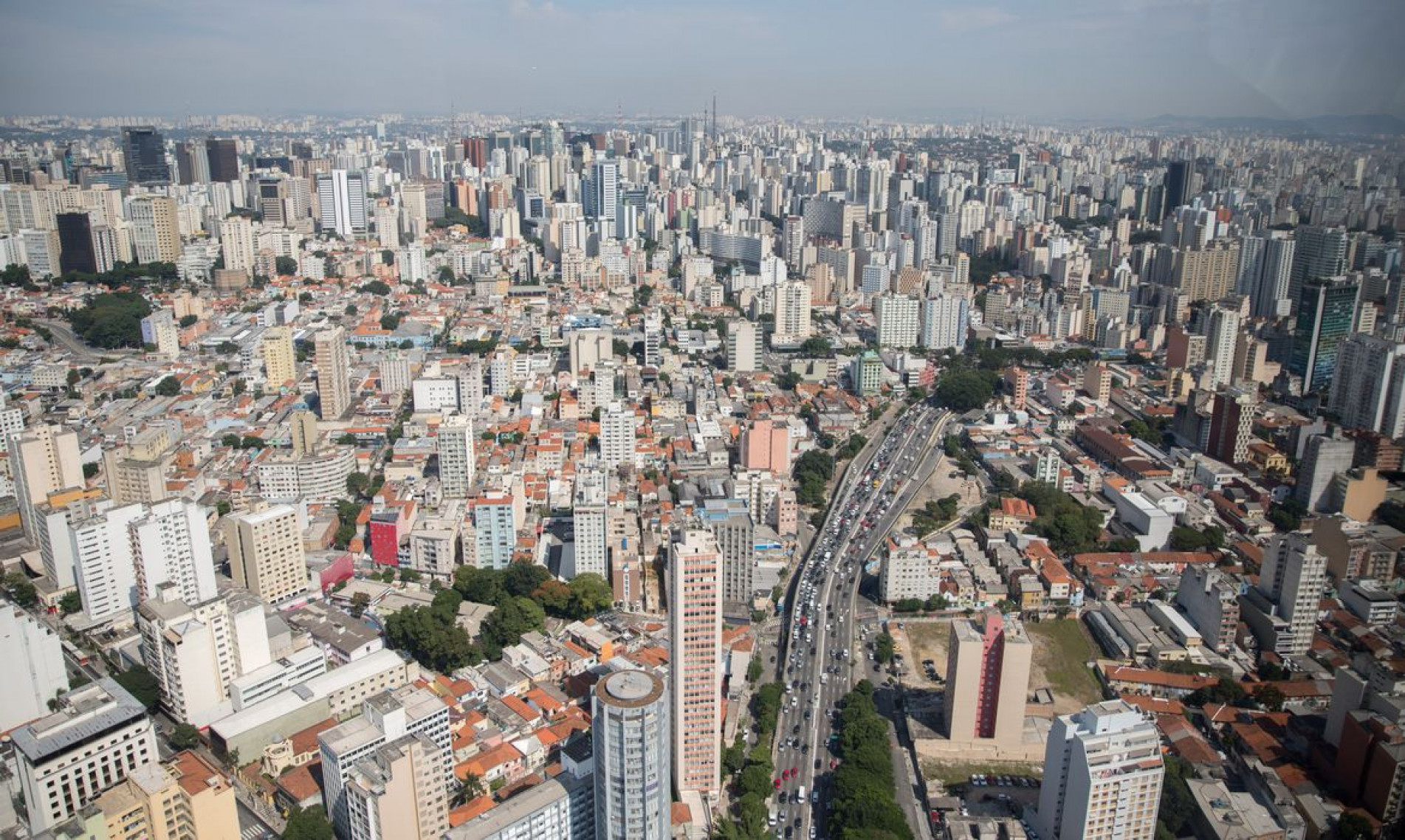 Vista aérea da cidade de São Paulo 
    