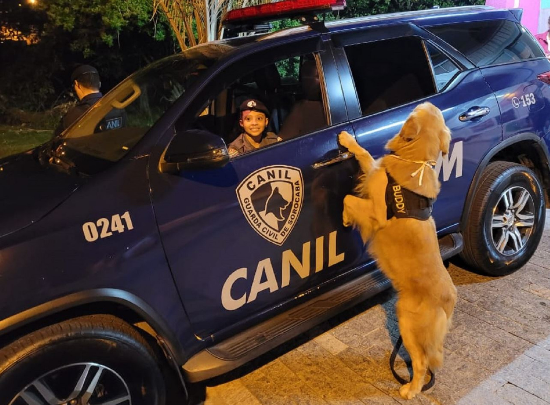 Ana Beatriz ganhou uma visita da equipe do canil, que levou junto o cão terapeuta