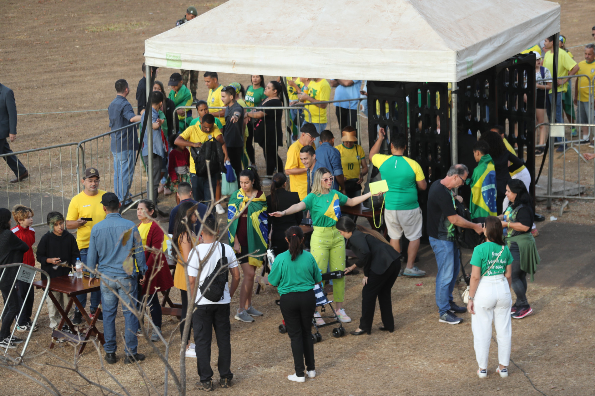 Funcionário do Planalto distribui bandeiras do Brasil a bolsonaristas em desfile