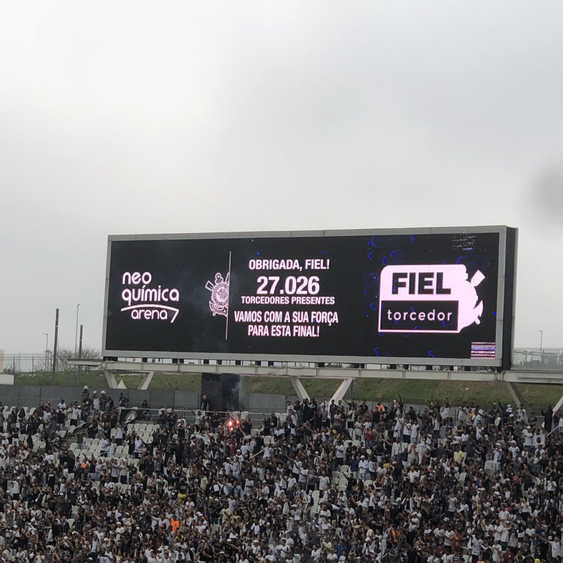 Imagem de parte da arquibancada do estádio do Corinthians