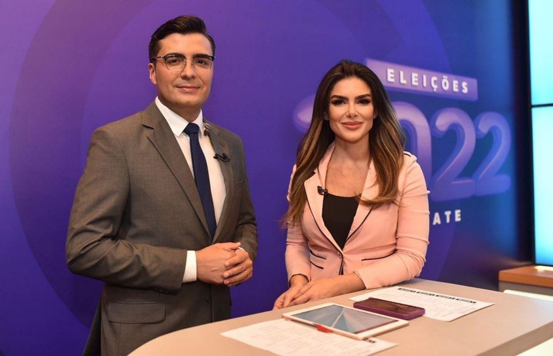 Alexandre Medeiros e Bianca Saraiva, da TV Cidade