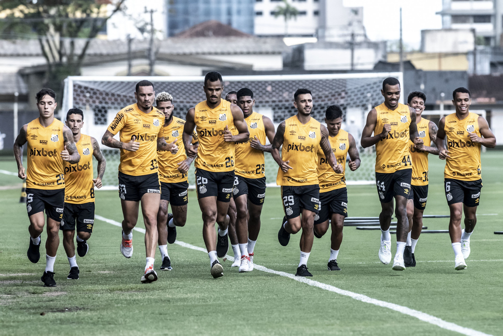 Elenco do Santos em treno