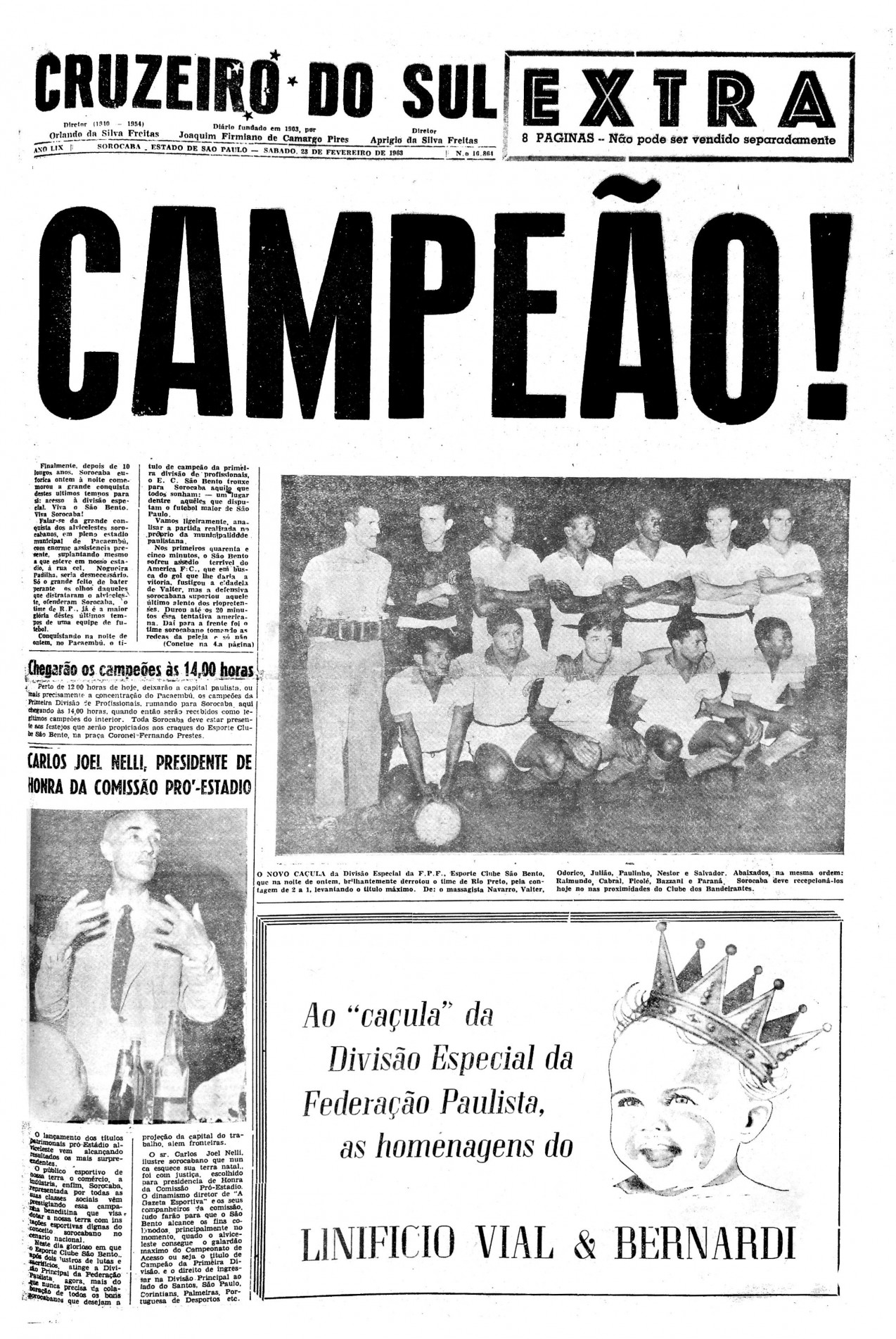 Clube venceu final contra o América em 1963