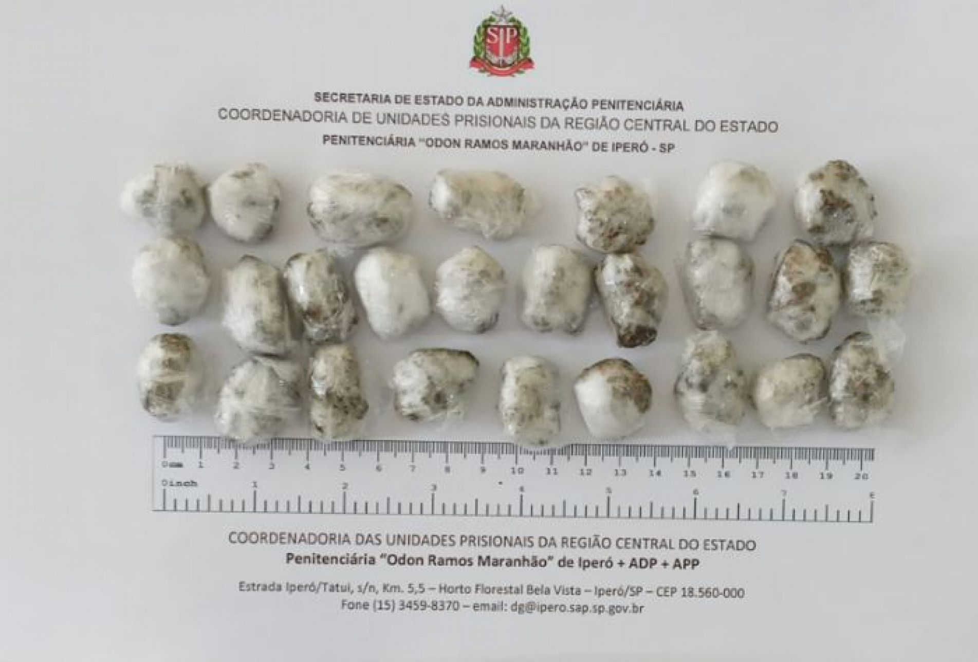 Policiais penais encontraram 76 gramas de maconha escondidos em uma embalagem de água sanitária