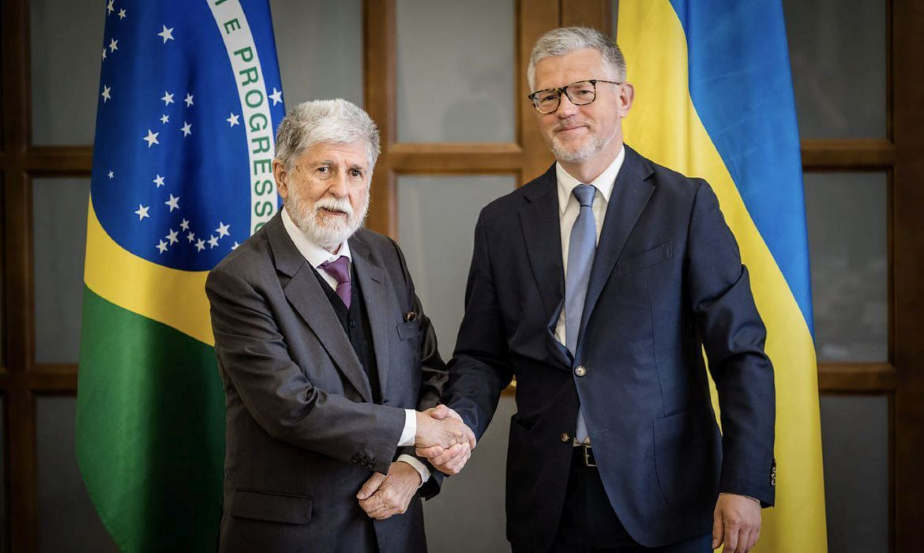 Celso Amorim e o chanceler ucraniano Andrij Melnyk