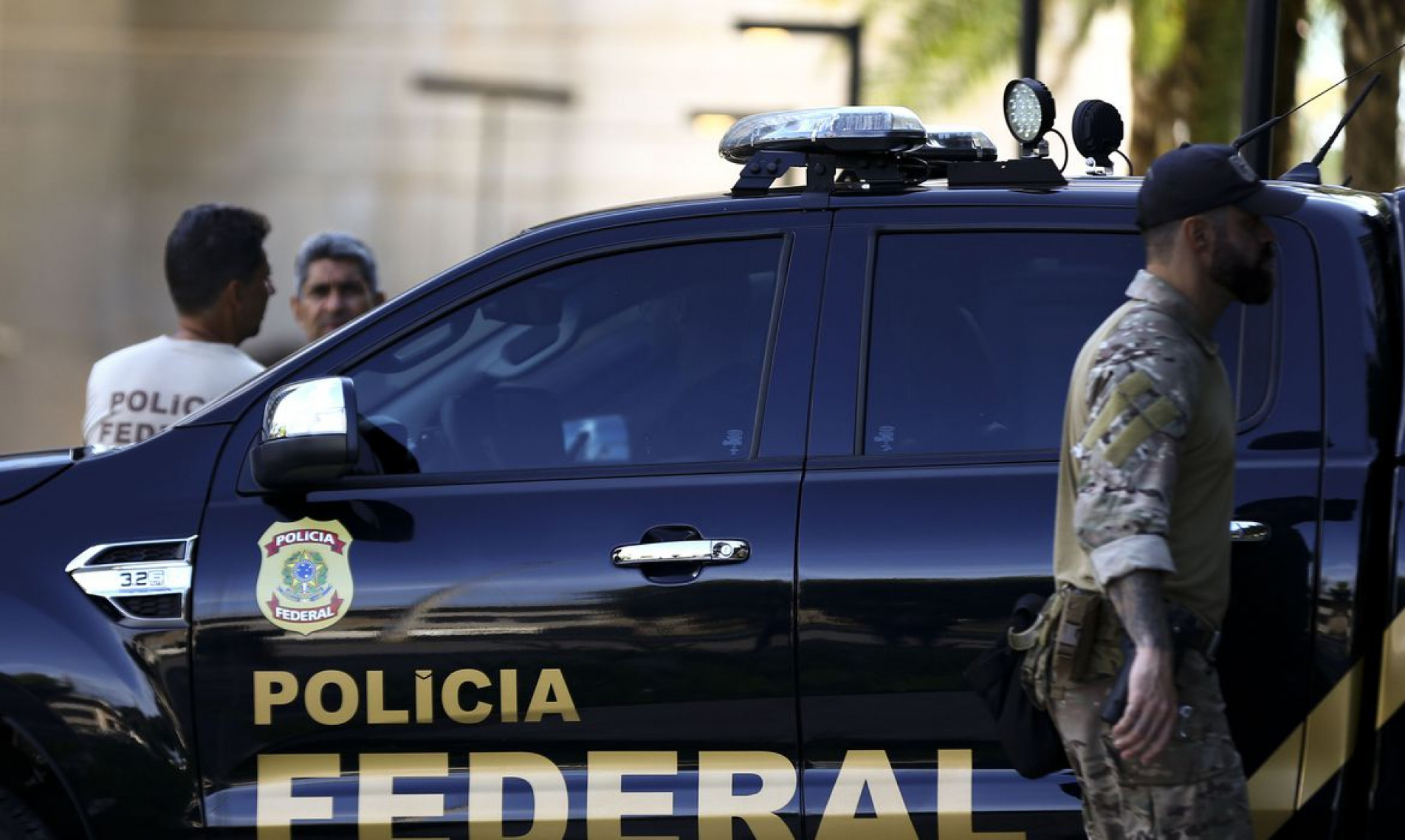 Cerimônia de inauguração da nova sede da Polícia Federal, em Brasília.