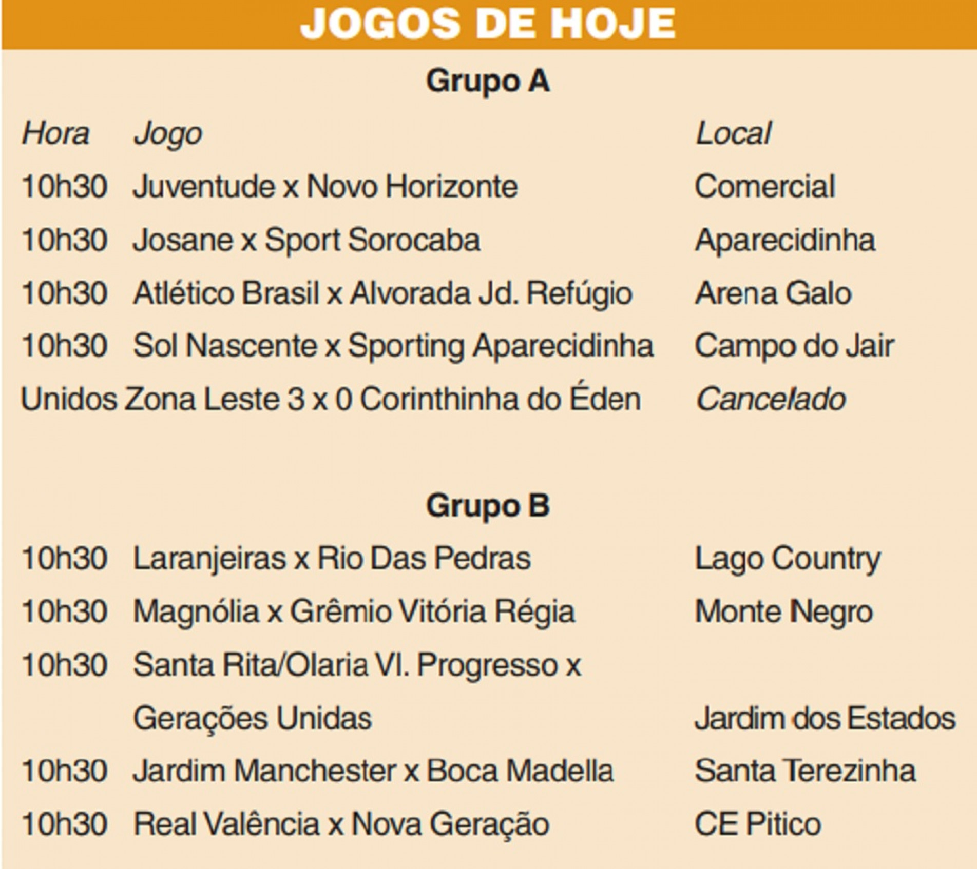 Confira os jogos deste domingo (20)