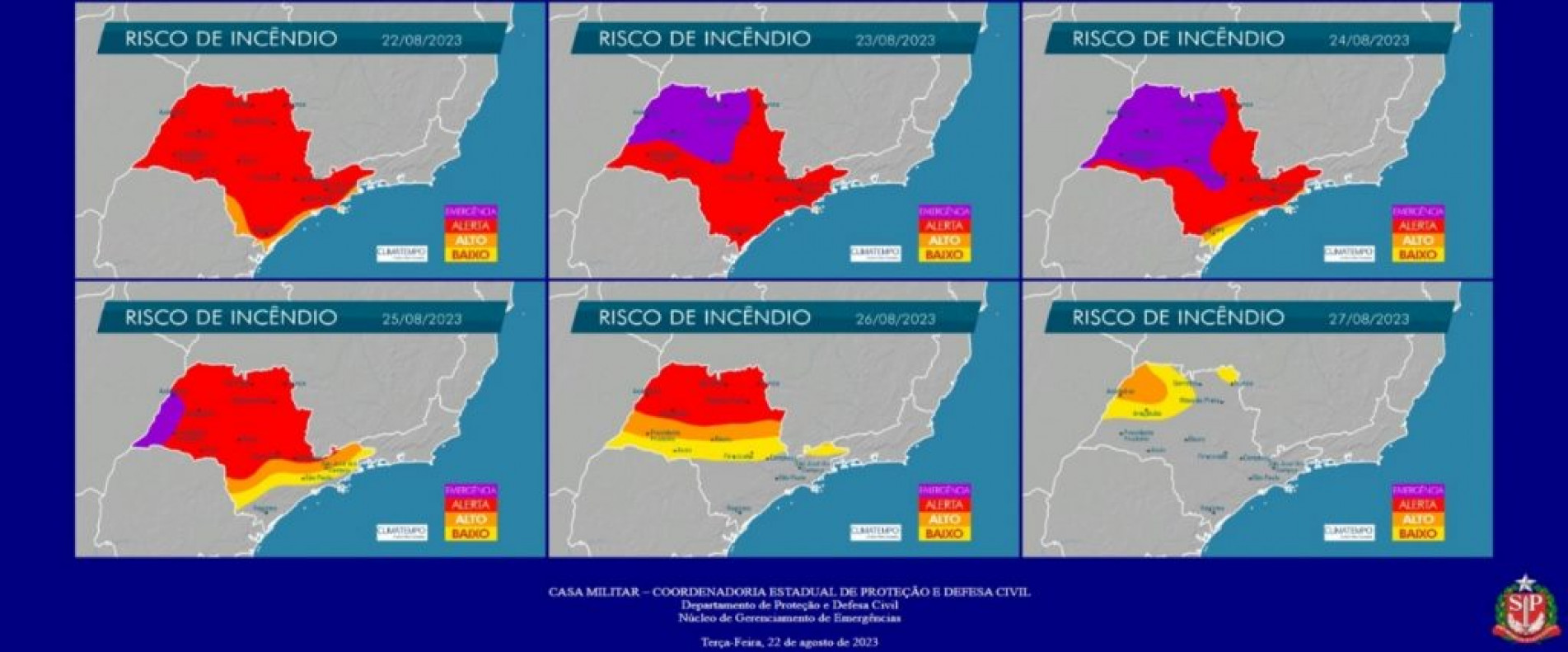 Defesa Civil alerta para risco de incêndio por conta das altas temperaturas no estado