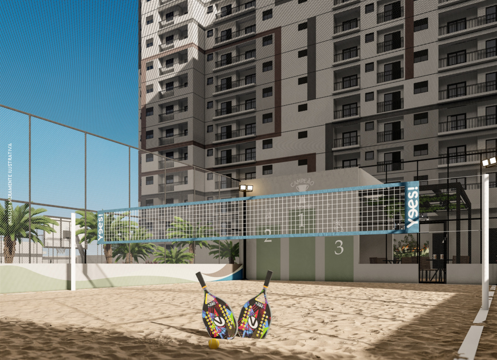 Quadra de beach tennis no Ipa Club Residencial