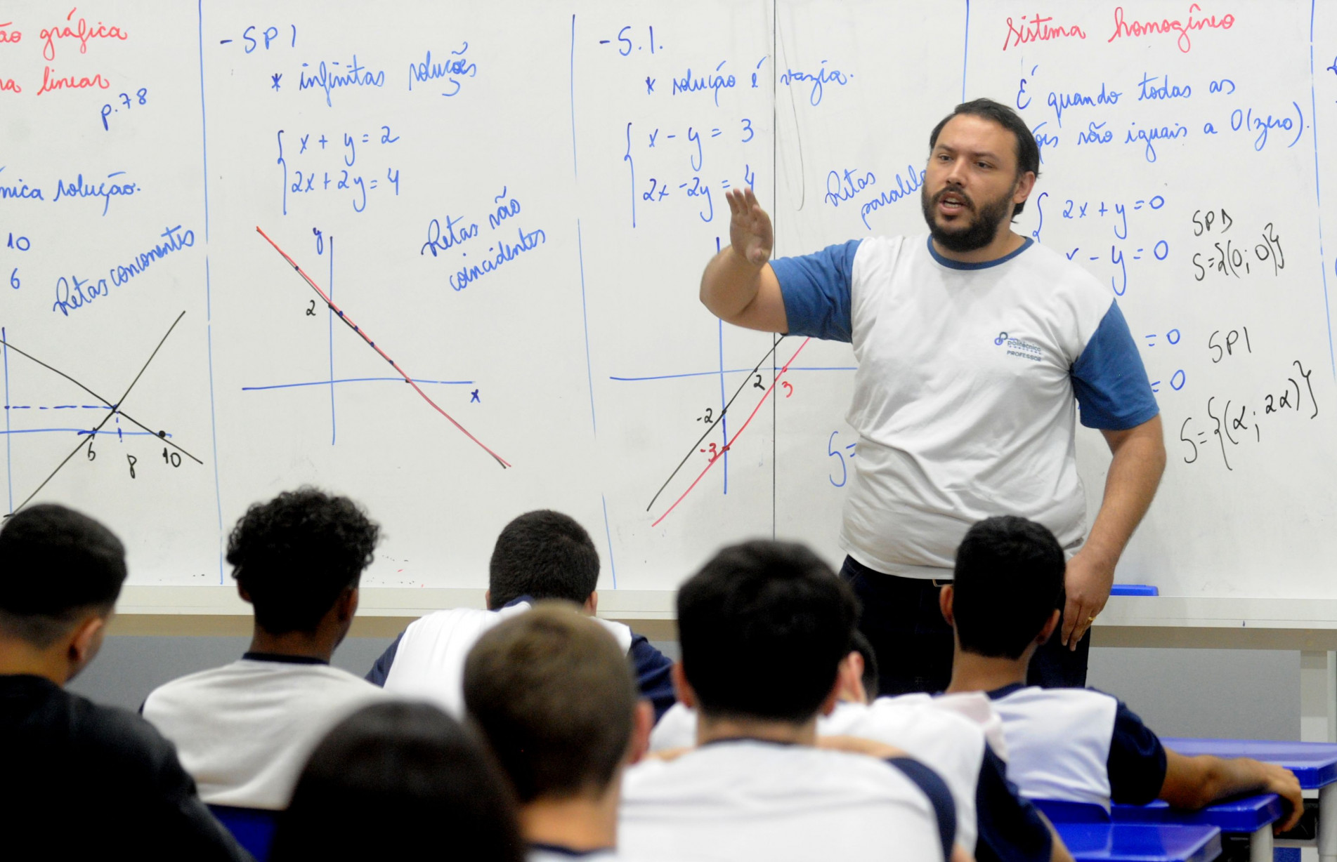 O professor de matemática leciona para as turmas finais dos Ensinos Fundamental e Médio