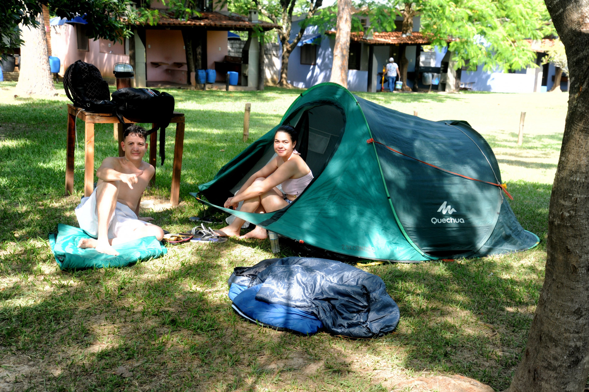 Jonathan e Milena curtiram um camping localizado em Itu nesta semana e acharam 