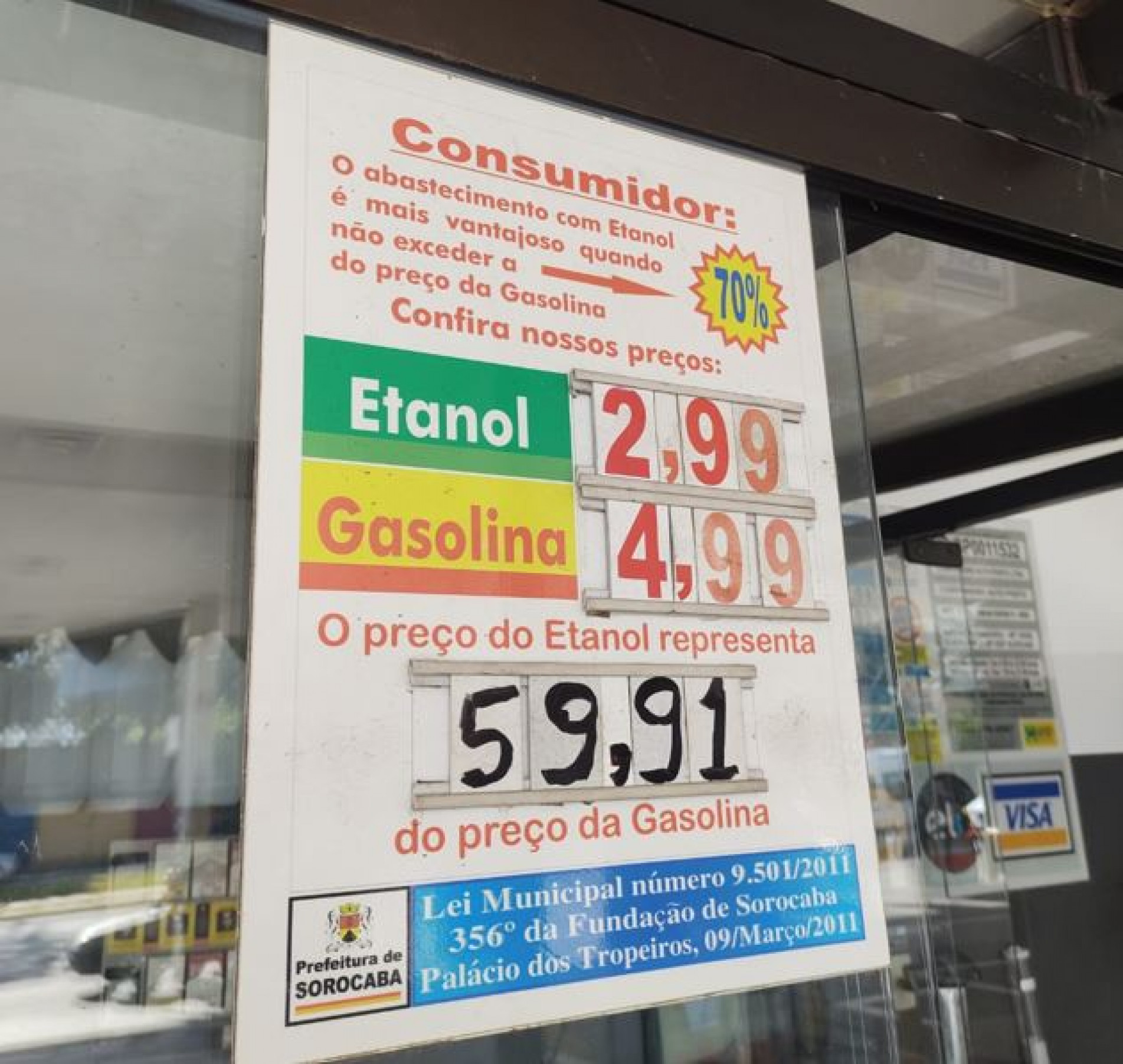 Álcool é mais vantajoso quando não excede 70% do preço da gasolina