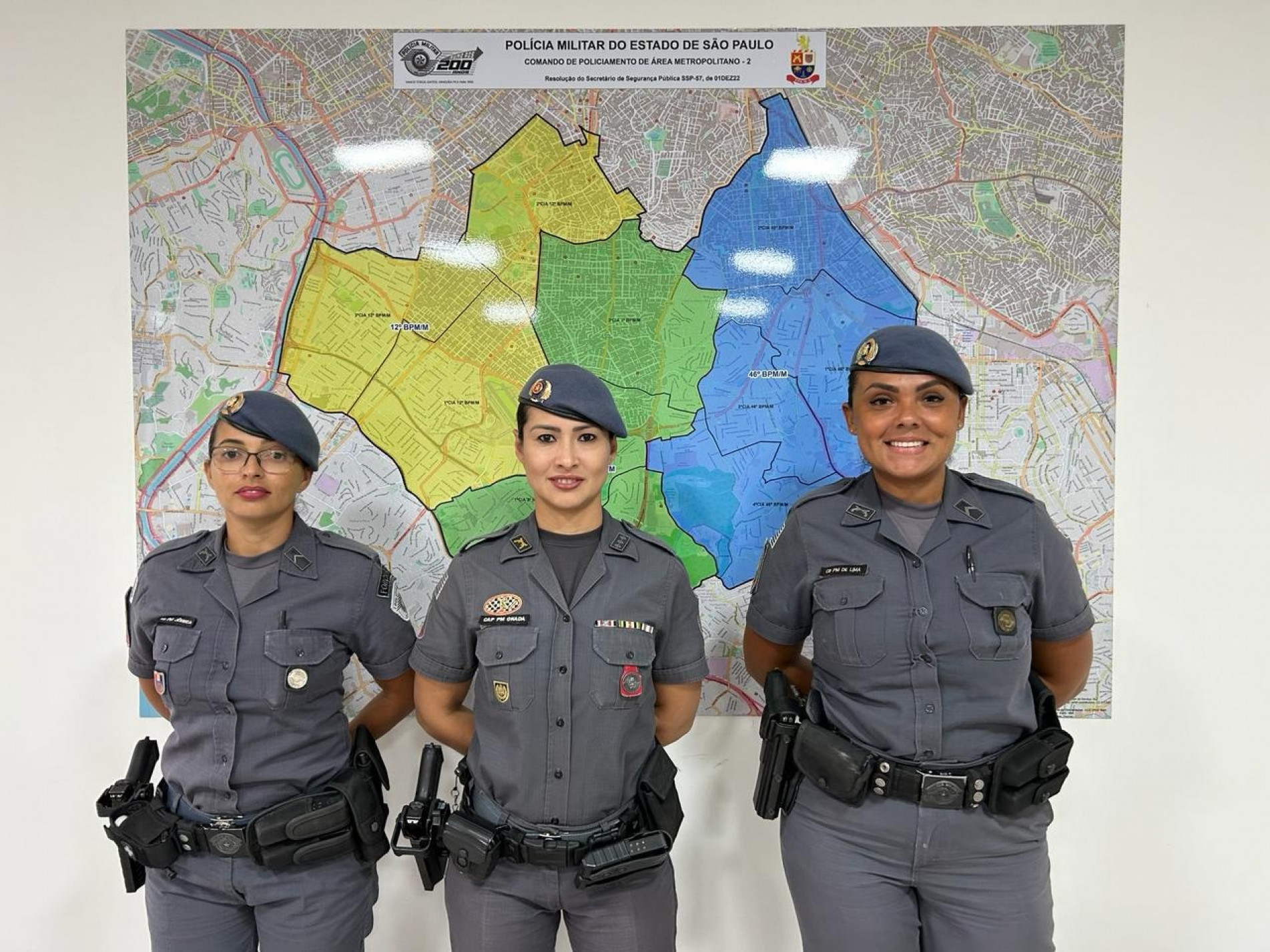 Soldado Jessica, capitão Daniella e a cabo Stephanie vão estar na tenda do Ibirapuera para atendimento às vítimas de crimes sexuais