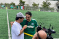 Destaque da partida deu entrevista em campo: Eduardo Cardum, que jogou com a camisa  7 - Divulgação