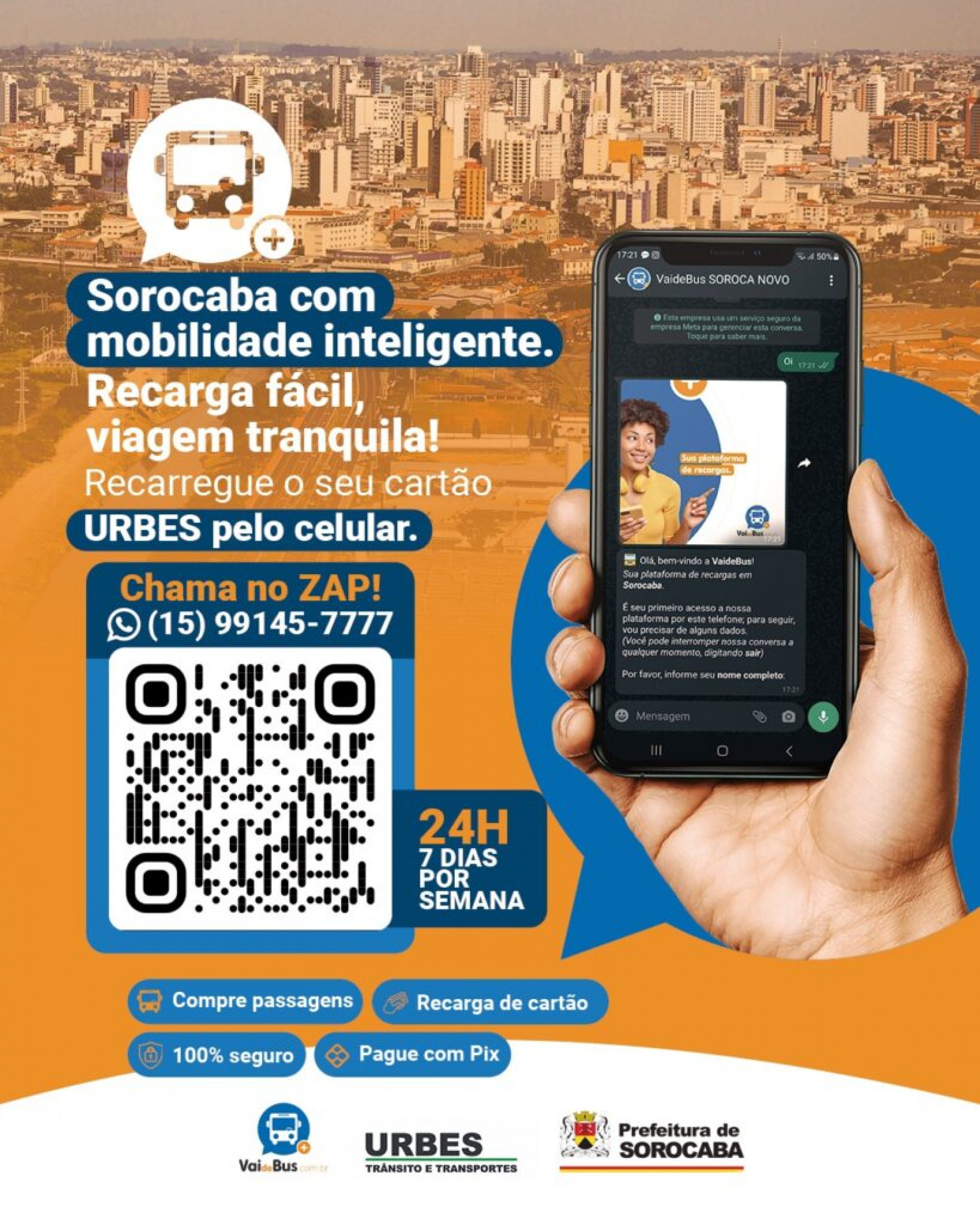 Acesso à plataforma pode ser pelo QR Code e pelo WhatsApp (15) 99145-7777