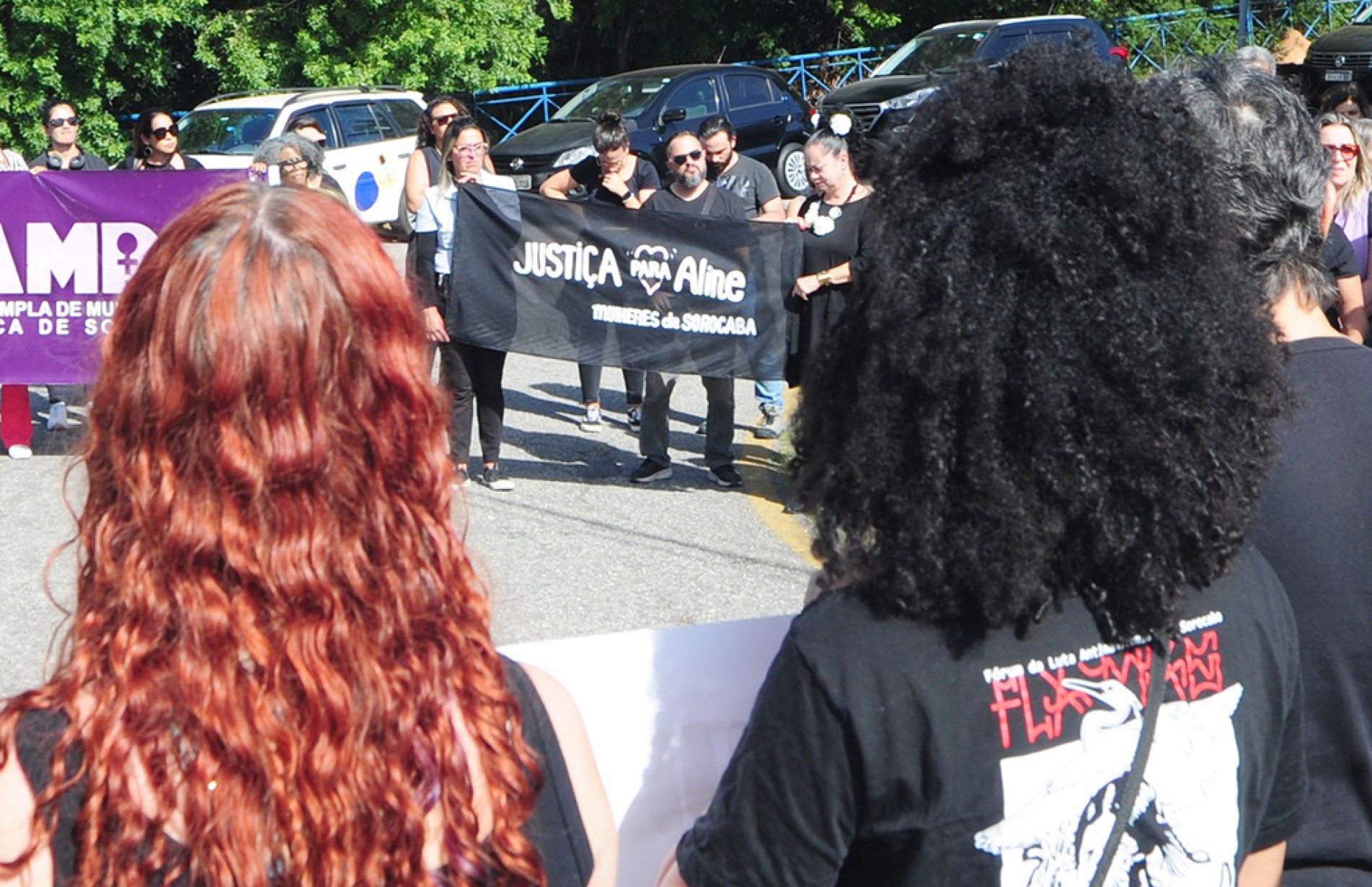 Morte de Aline de Moura pelo ex-companheiro motivou a manifestação
