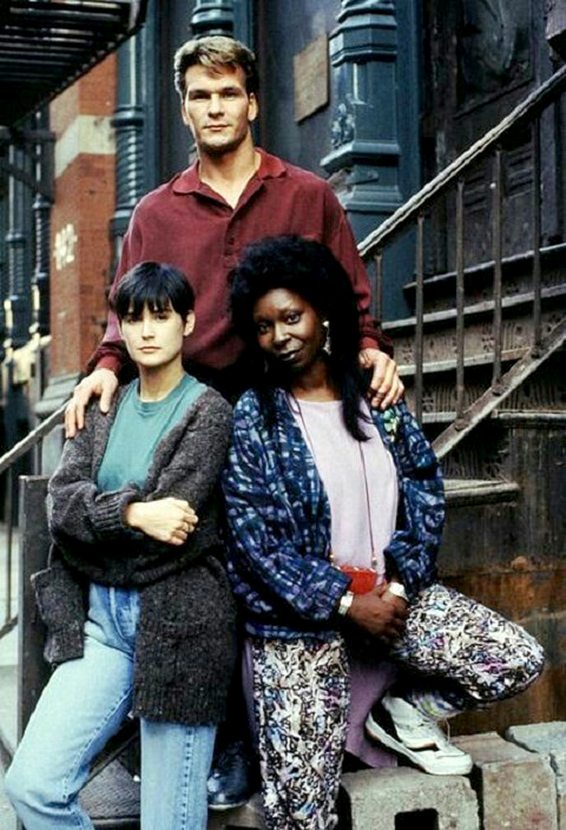 Whoopi Goldberg, Patrick Swayze e Demi Moore em 