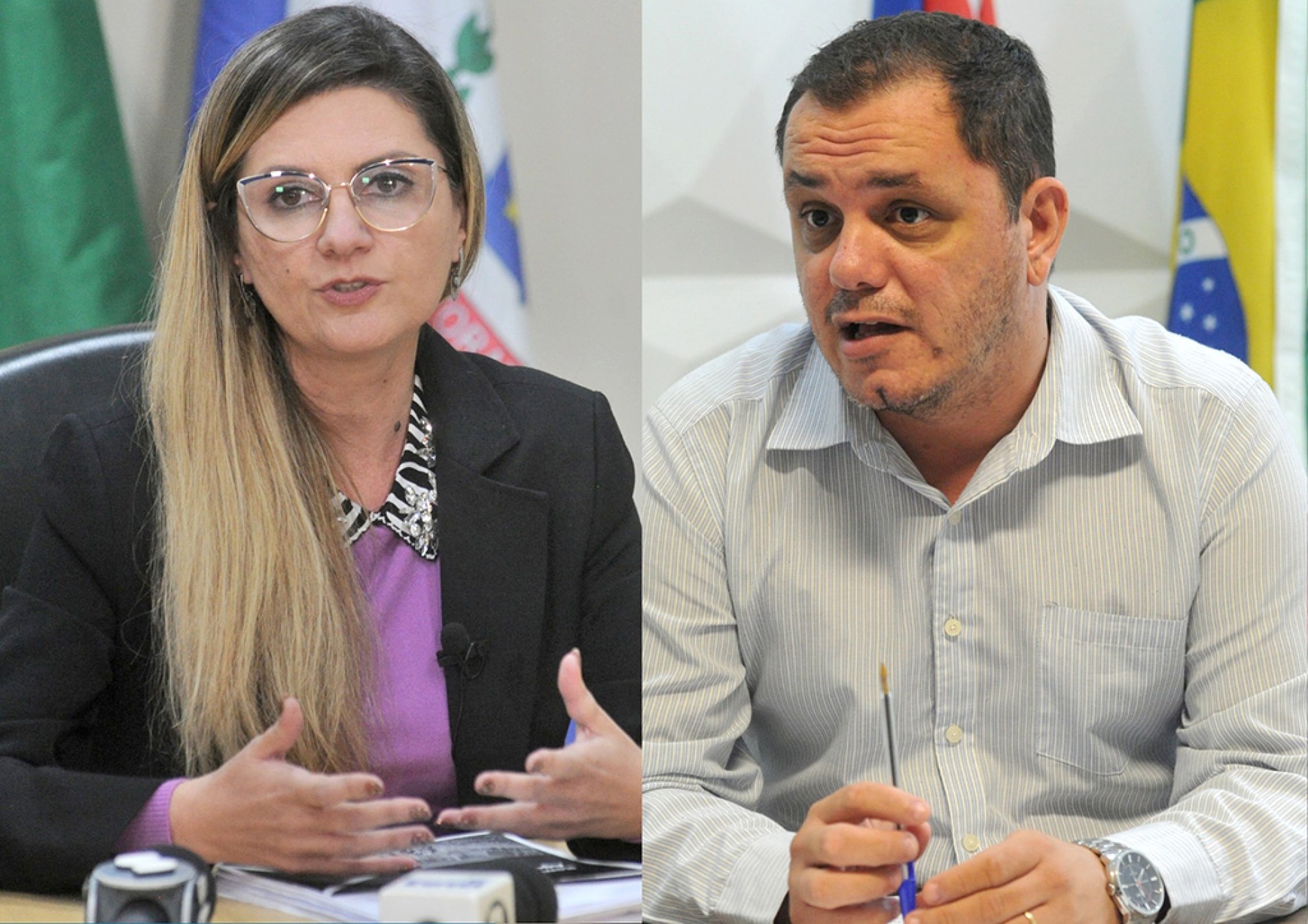 A prefeita de Votorantim Fabíola Alves e o ex-vereador Thiago Schiming
