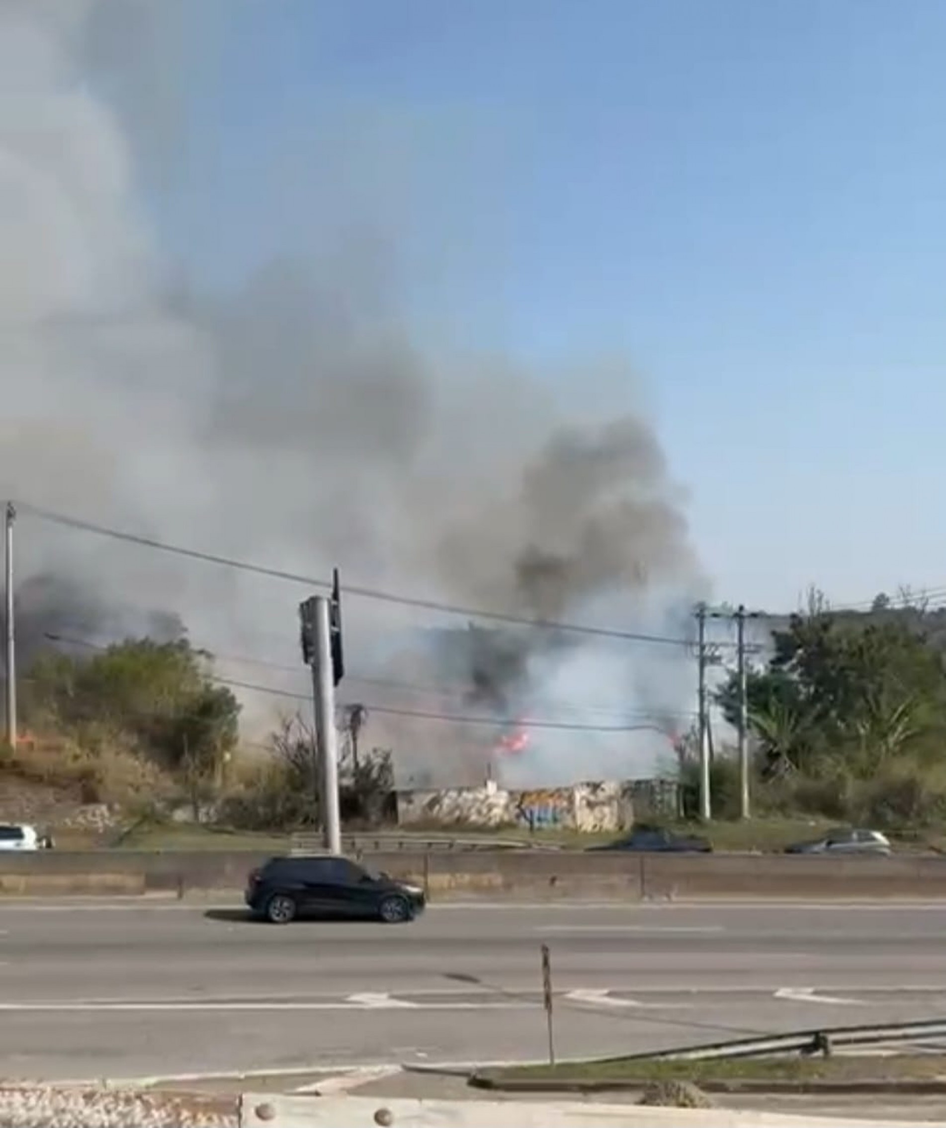 Incêndio atinge mata na Raposo Tavares