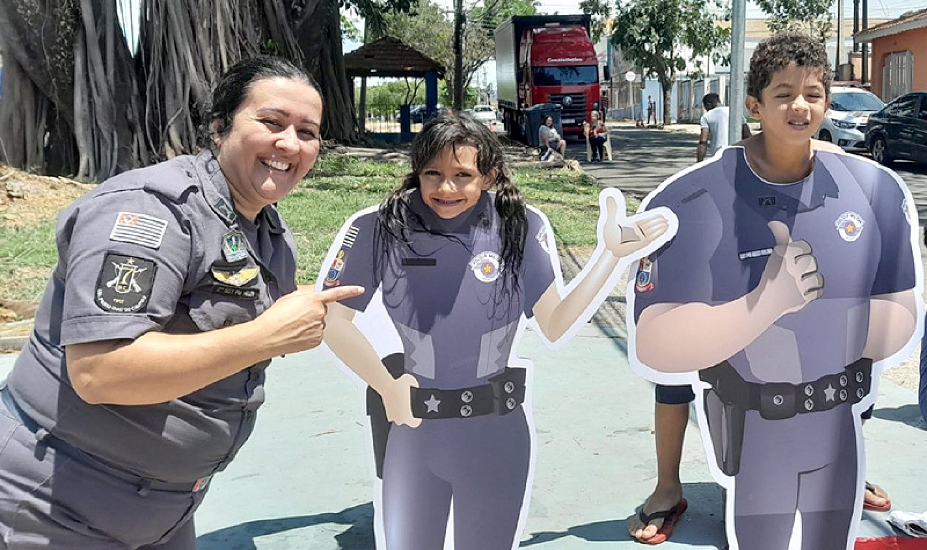 Painel para fotos fez sucesso, disse a sargento Elen Pereira